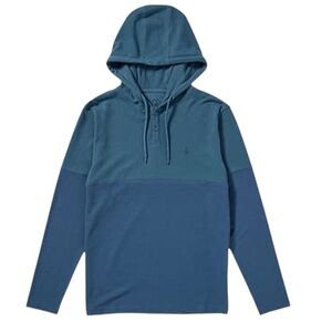 Volcom Thermal Hoodie Nunez Colorblock Blue Hues Long Sleeve Men’s Size Medium